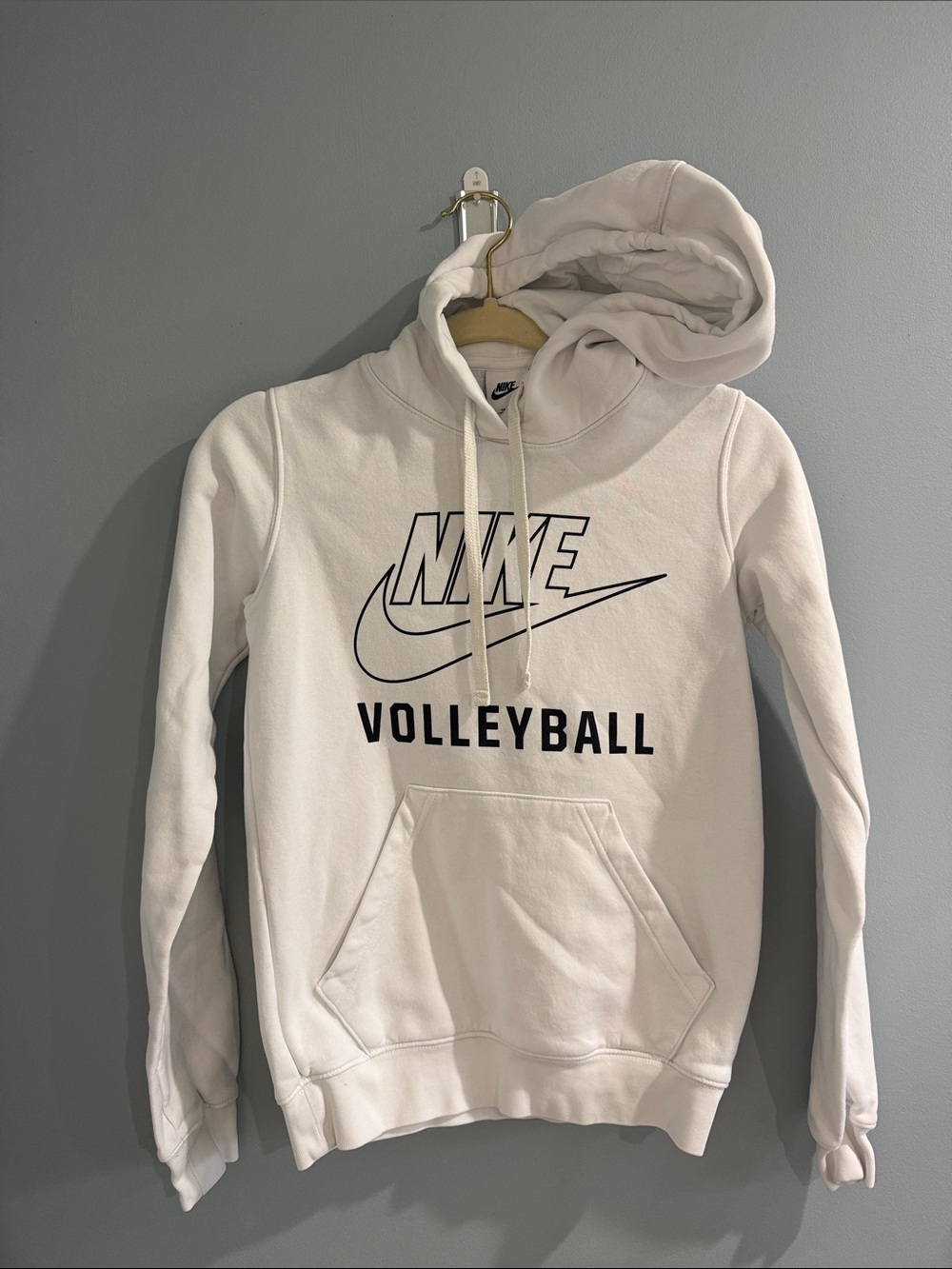 Nike White Volleyball Hoodie with Black Logo